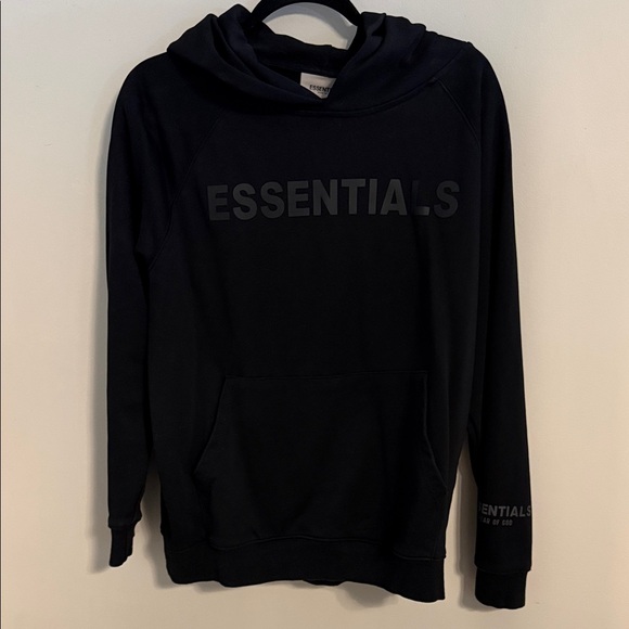 ESSENTIALS Fear Of God Black Hoodie Size Medium - Picture 1 of 6